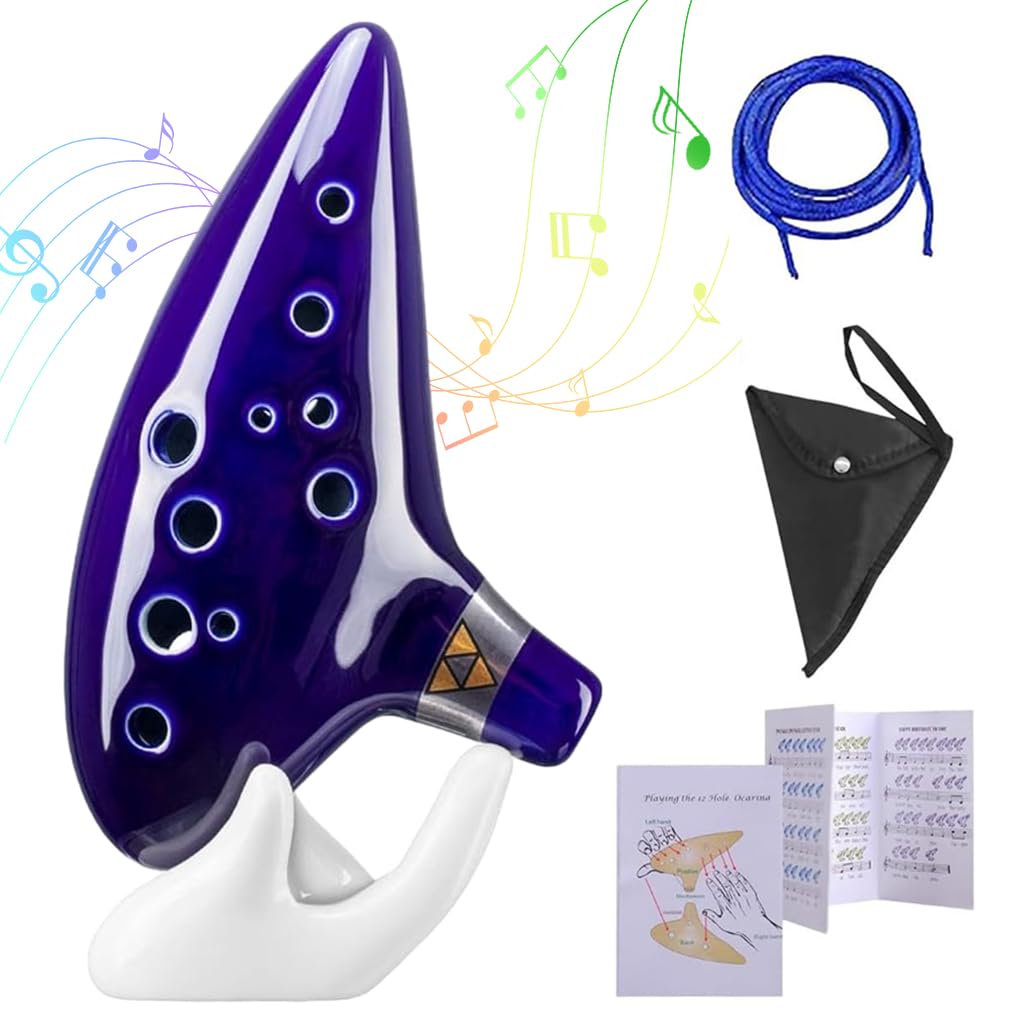 PATPAT Zelda Ocarina, 12 Hole Alto C Zelda Ocarinas Play by Link Triforce Gift for Zelda Fans with Zelda Ocarina Stand, Storage Bag, Starter Music Score, Gift for Kids PATPAT Zelda Ocarina, 12 Hole Alto C Zelda Ocarinas Play by Link Triforce Gift for Zelda Fans with Zelda Ocarina Stand, Storage Bag, Starter Music Score, Gift for Kids
